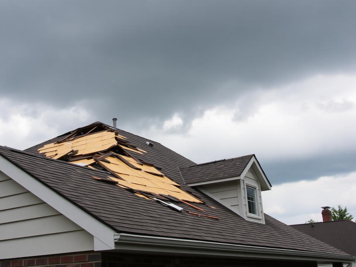 Storm damage roof inspection on a home in Monmouth County, NJ
